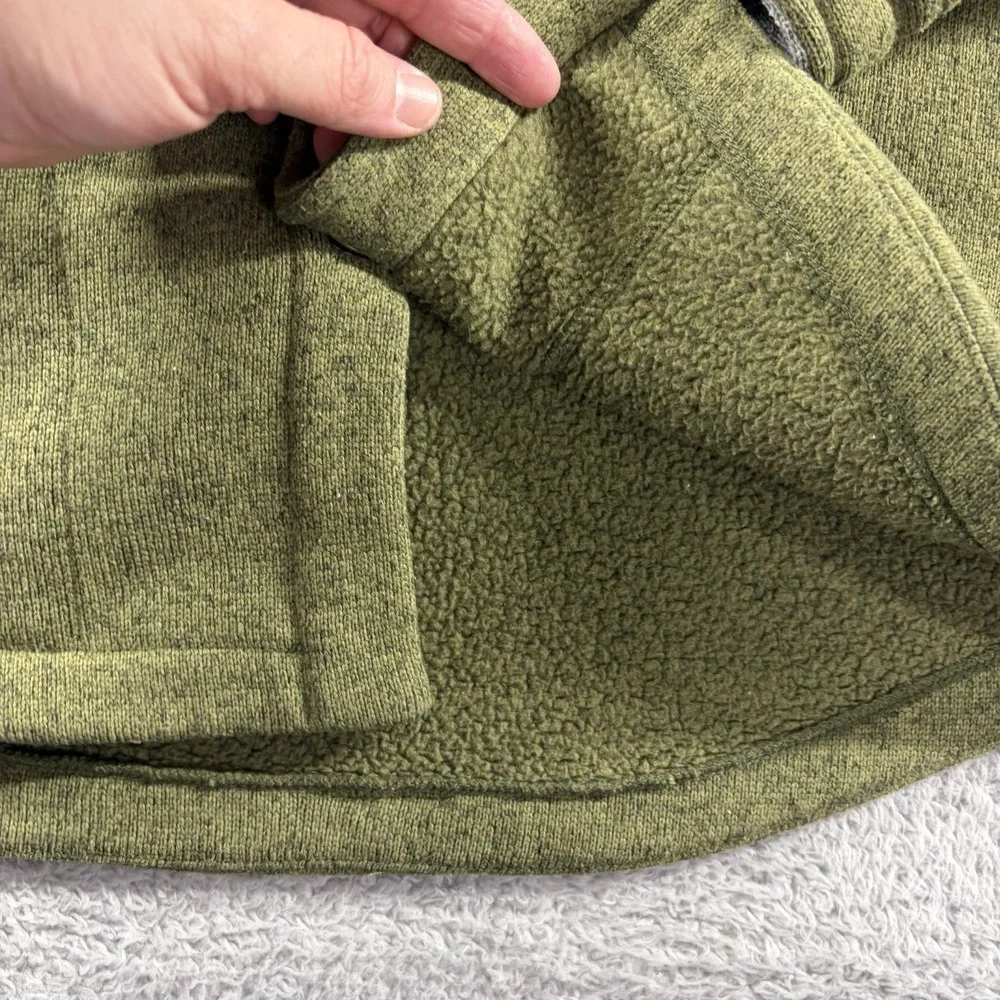 L.L Bean Snap Up Sweater Shirt‎ Mens Medium Heather Green Chore Pockets Utility